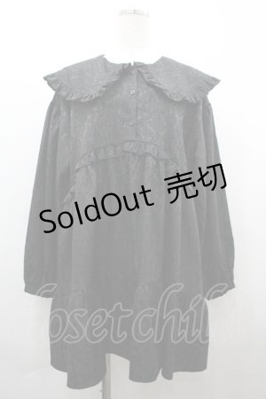 画像: merry jenny / ジャガードフリルカラーミニワンピース F 黒 I-26-04-01-069-LO-OP-TE-ZI