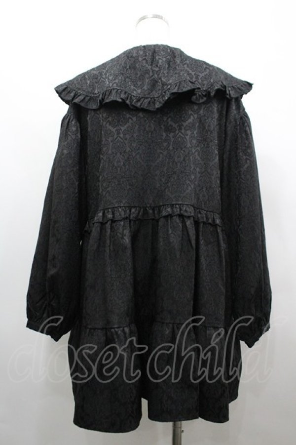 画像2: merry jenny / ジャガードフリルカラーミニワンピース F 黒 I-26-04-01-069-LO-OP-TE-ZI (2)