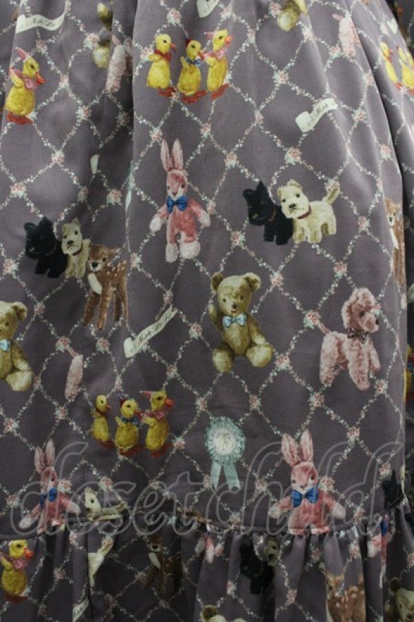 画像3: Melody BasKet / ちいさなぬいぐるみヨークワンピース  ブラウンＸ白 I-26-04-01-071-LO-OP-SA-ZI (3)