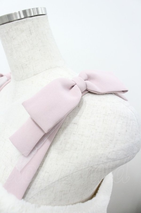 画像3: mille fille closet / ボア&チュール切替ジャンパースカート  白Ｘピンク I-26-04-01-073-LO-OP-SA-ZI (3)