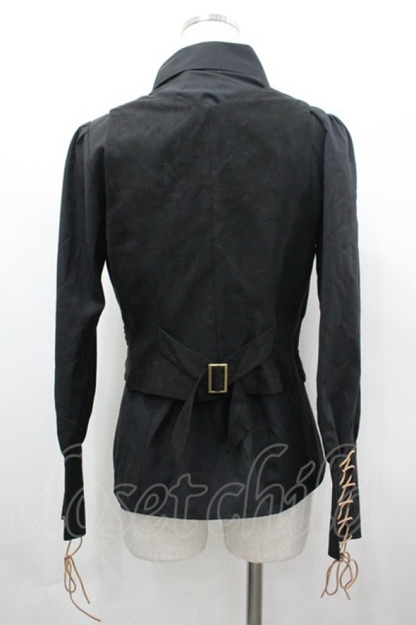 画像2: Vancy / スナップボタンベスト付きシャツ M 黒 I-26-04-01-008-LO-BL-SA-ZI (2)