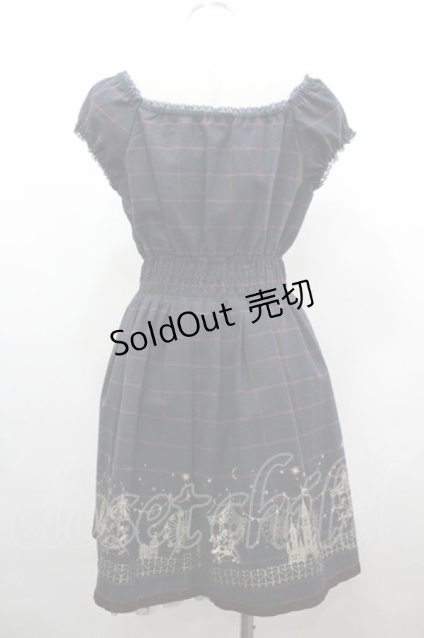 画像2: Secret Honey / 遊園地柄箔プリントワンピース  ネイビーＸ赤 I-26-04-01-077-CA-OP-SA-ZI (2)