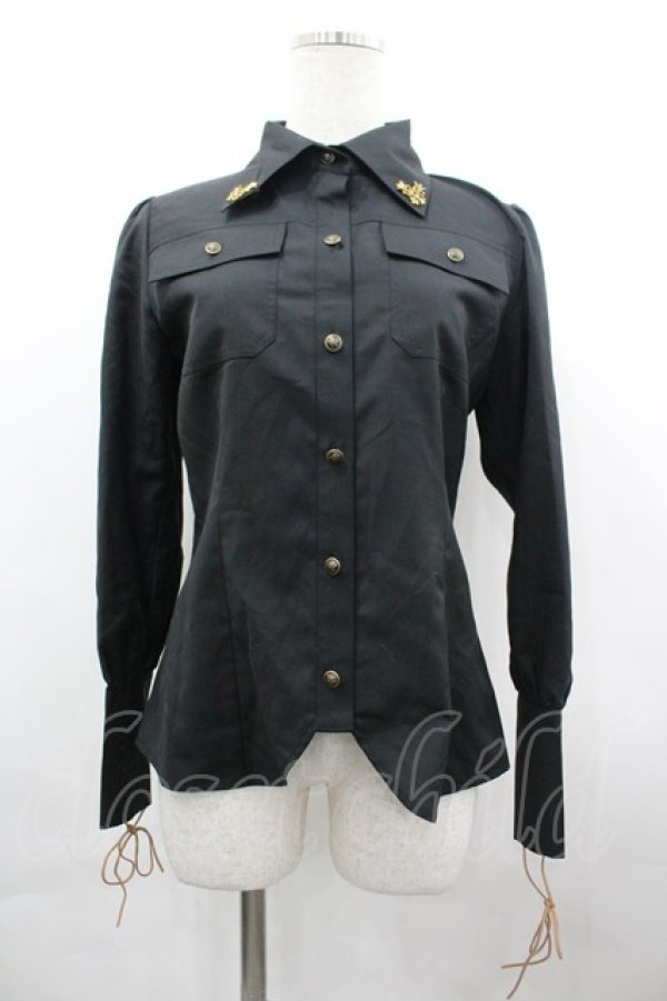 画像3: Vancy / スナップボタンベスト付きシャツ M 黒 I-26-04-01-008-LO-BL-SA-ZI (3)