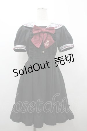 画像: Secret Honey / レース襟セーラーワンピース 2 黒×赤 I-26-04-01-081-CA-OP-TE-ZI