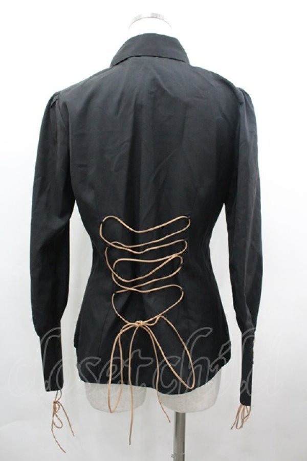 画像4: Vancy / スナップボタンベスト付きシャツ M 黒 I-26-04-01-008-LO-BL-SA-ZI (4)