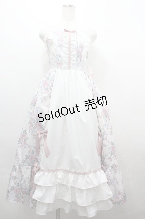 画像1: Chalmiere / クラシカルローズ柄ジャンパースカート M 生成り I-26-04-01-084-0-OP-SA-ZI (1)