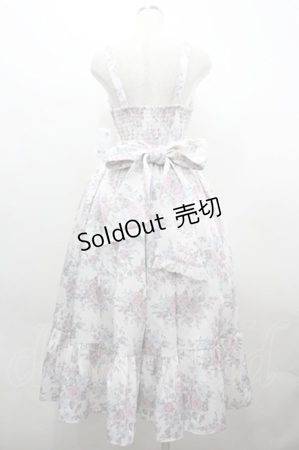 画像2: Chalmiere / クラシカルローズ柄ジャンパースカート M 生成り I-26-04-01-084-0-OP-SA-ZI (2)