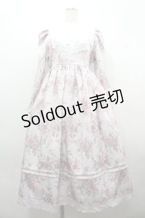 画像: Chalmiere / クラシカルローズ柄ワンピース  ピンク I-26-04-01-085-0-OP-SA-ZI