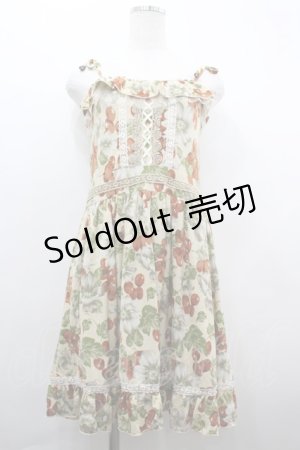 画像: axes femme / フルーツ柄キャミワンピース  アイボリー I-26-04-01-091-AX-OP-SA-ZI