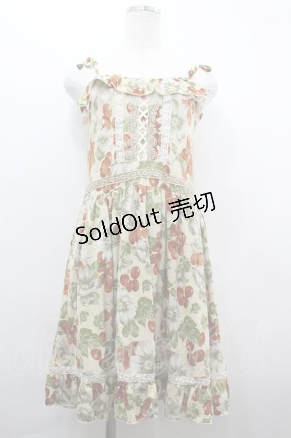 画像1: axes femme / フルーツ柄キャミワンピース  アイボリー I-26-04-01-091-AX-OP-SA-ZI (1)