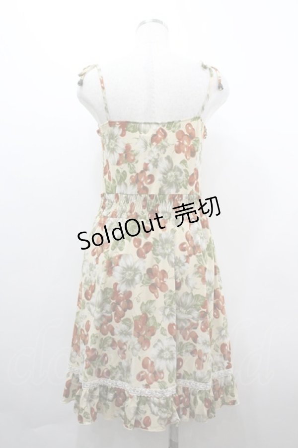 画像2: axes femme / フルーツ柄キャミワンピース  アイボリー I-26-04-01-091-AX-OP-SA-ZI (2)