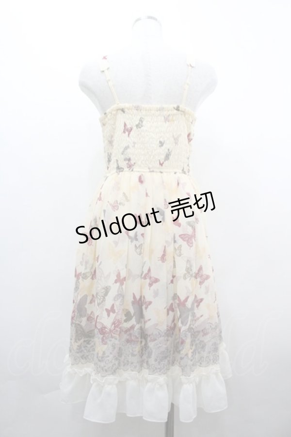 画像2: axes femme / 蝶柄レースアップチュニックワンピース  アイボリー I-26-04-01-092-AX-OP-SA-ZI (2)