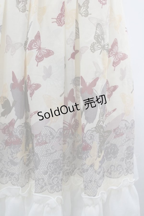 画像3: axes femme / 蝶柄レースアップチュニックワンピース  アイボリー I-26-04-01-092-AX-OP-SA-ZI (3)