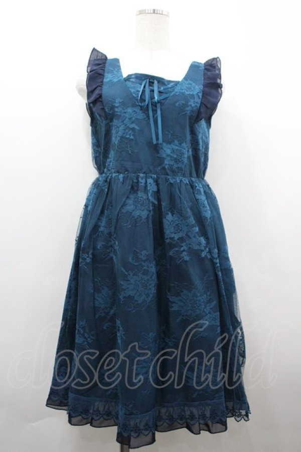 画像1: axes femme / レース重ね編み上げワンピース  グリーン I-26-04-01-093-AX-OP-SA-ZI (1)