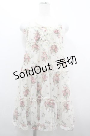 画像: axes femme / フラワーブーケプリントキャミワンピース  アイボリー I-26-04-01-097-AX-OP-SA-ZI