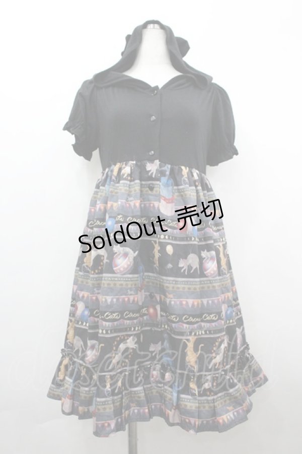 画像1: PUTUMAYO / 黒猫Circusワンピ  黒 I-26-04-01-101-PT-OP-SA-ZI (1)