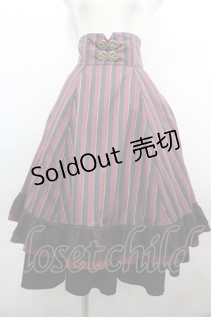 画像: Miss Point / レジメンタルハイウエストスカート M ボルドー I-26-04-01-103-0-SK-SA-ZI