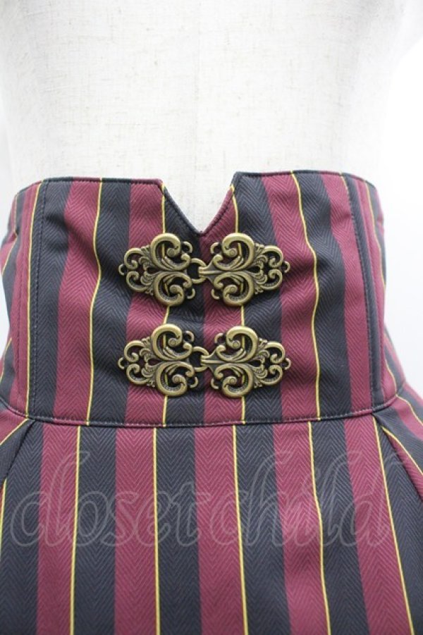 画像3: Miss Point / レジメンタルハイウエストスカート M ボルドー I-26-04-01-103-0-SK-SA-ZI (3)