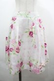 画像1: JESUS DIAMANTE / ぼかし薔薇スカート 38 白×ピンク I-26-04-01-104-JE-SK-TE-ZI (1)