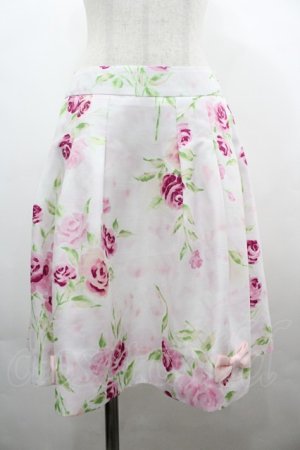 画像: JESUS DIAMANTE / ぼかし薔薇スカート 38 白×ピンク I-26-04-01-104-JE-SK-TE-ZI