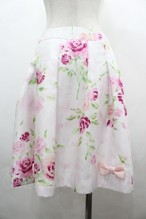 画像2: JESUS DIAMANTE / ぼかし薔薇スカート 38 白×ピンク I-26-04-01-104-JE-SK-TE-ZI (2)