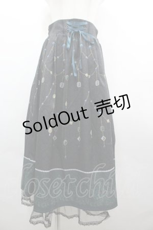 画像: axes femme / オーナメントジュエリー柄スカート  黒 I-26-04-01-106-AX-SK-SA-ZI