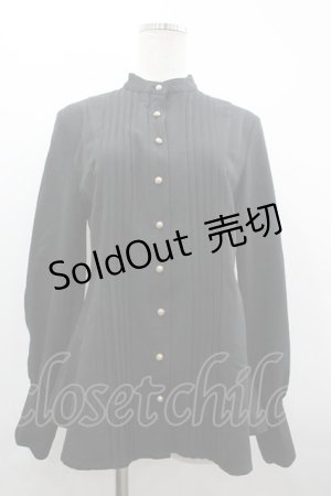 画像: Little Dipper / ハイネックピンタック長袖ブラウス M 黒 I-26-04-01-011-LO-BL-SA-ZI