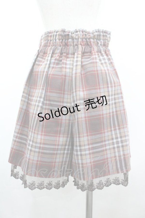 画像2: axes femme POETIQUE / ハイウエストチェックショートパンツ  ブラウンＸチェック I-26-04-01-108-AX-PA-SA-ZI (2)