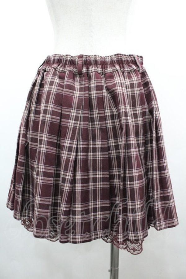 画像2: axes femme / チェックプリーツスカパン  ボルドーチェック I-26-04-01-109-AX-PA-SA-ZI (2)