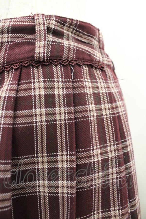 画像3: axes femme / チェックプリーツスカパン  ボルドーチェック I-26-04-01-109-AX-PA-SA-ZI (3)