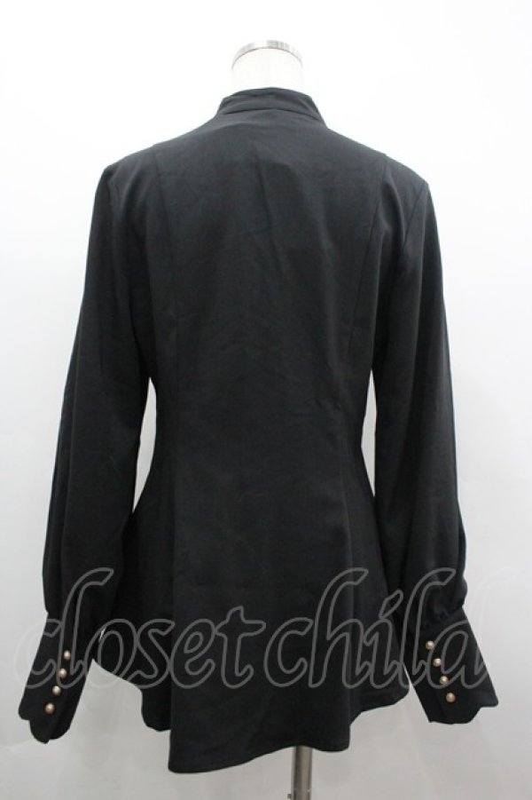 画像2: Little Dipper / ハイネックピンタック長袖ブラウス M 黒 I-26-04-01-011-LO-BL-SA-ZI (2)