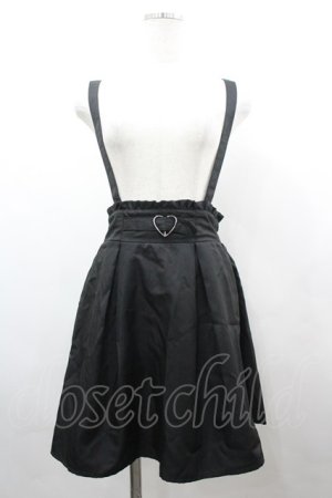 画像: majoretty / ハートバックルサス付きスカート  黒 I-26-04-01-111-GO-SK-SA-ZI