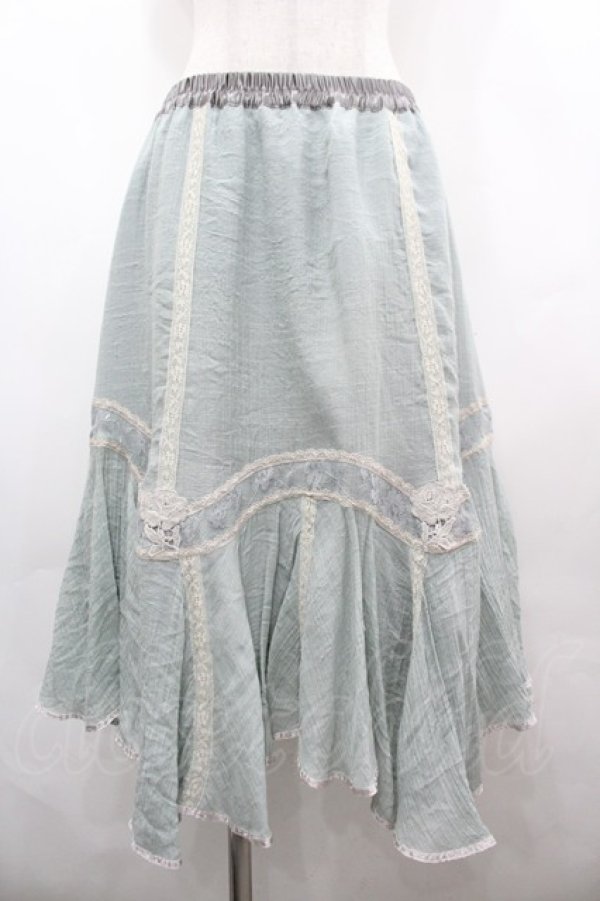 画像1: axes femme / フェイクシルクミディスカート  ミント I-26-04-01-114-AX-SK-SA-ZI (1)