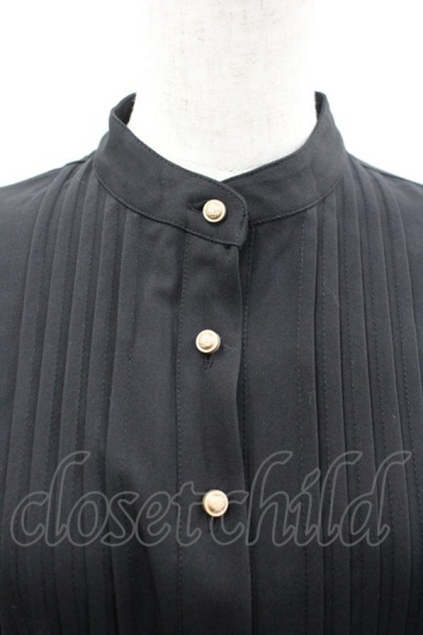 画像3: Little Dipper / ハイネックピンタック長袖ブラウス M 黒 I-26-04-01-011-LO-BL-SA-ZI (3)