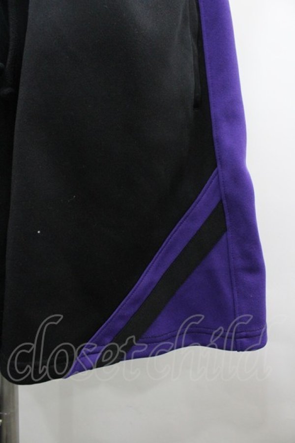 画像3: NOEMIE / ラインジャージハーフパンツ M 黒×パープル I-26-04-01-115-LO-PA-TE-ZI (3)