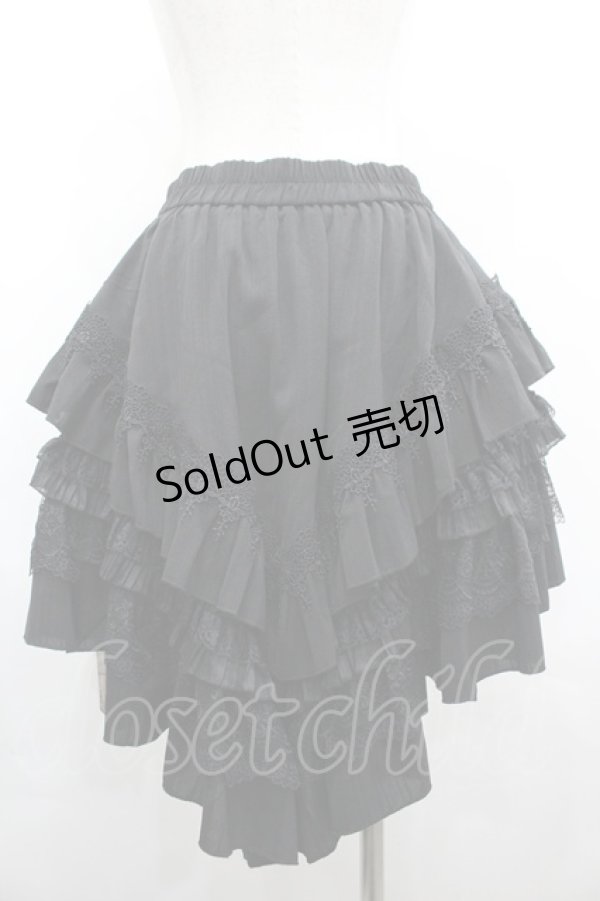 画像2: Lilizi / レースフリルスカート S 黒 I-26-04-01-118-LO-SK-SA-ZI (2)