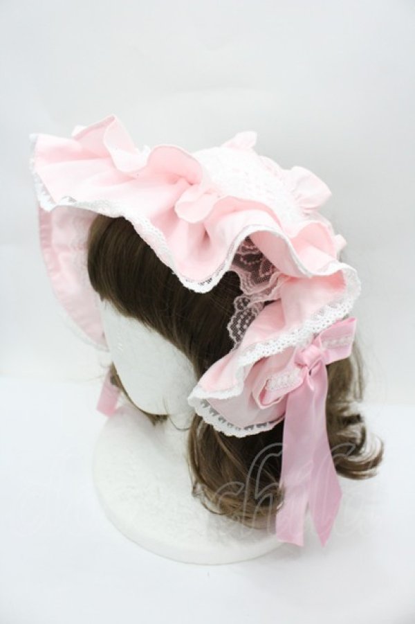 画像1: Angelic Pretty / トーションレースブリム付カチューシャ  ピンクＸ白 I-26-04-01-121-AP-AC-SA-ZI (1)
