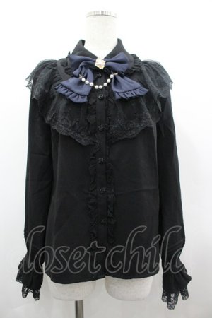 画像: Amavel / Rosette Doll Classicブラウス  黒 I-26-04-01-002-CA-BL-SA-ZI