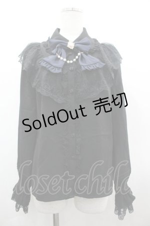 画像: Amavel / Rosette Doll Classicブラウス  黒 I-26-04-01-002-CA-BL-SA-ZI