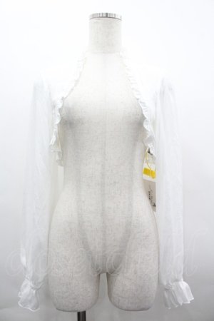 画像: Forest Wardrobe 森林衣樹 / 透かしフラワーフリル長袖ボレロ S 白 I-26-04-01-015-LO-TO-SA-ZI