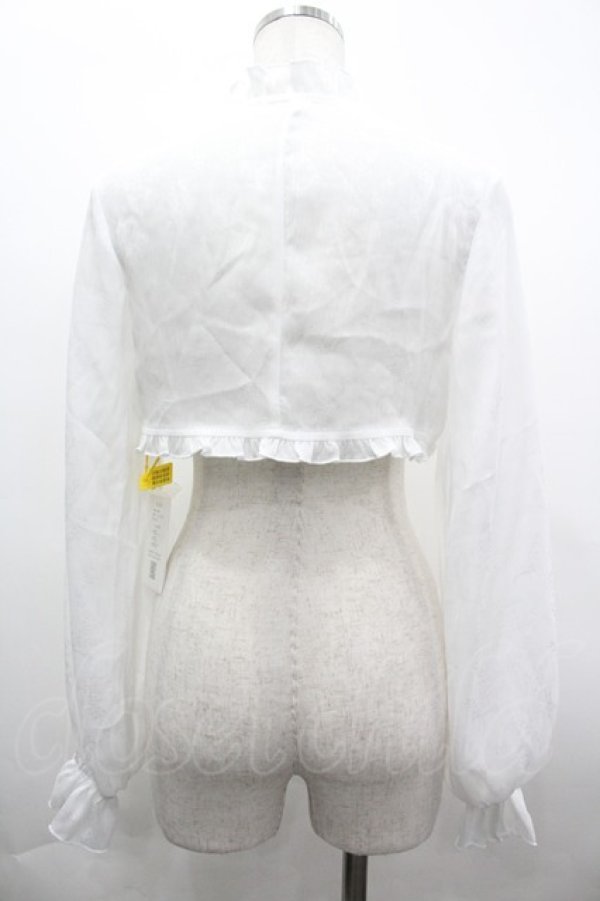 画像2: Forest Wardrobe 森林衣樹 / 透かしフラワーフリル長袖ボレロ S 白 I-26-04-01-015-LO-TO-SA-ZI (2)