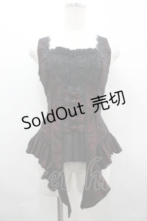 画像: Lilizi / 蜘蛛の巣レースビスチェ  赤Ｘ黒 I-26-04-01-018-LO-JA-SA-ZI