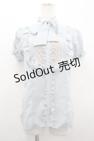 画像: axes femme / レース使いドビードットブラウス M サックス I-26-04-01-023-AX-BL-TE-ZI