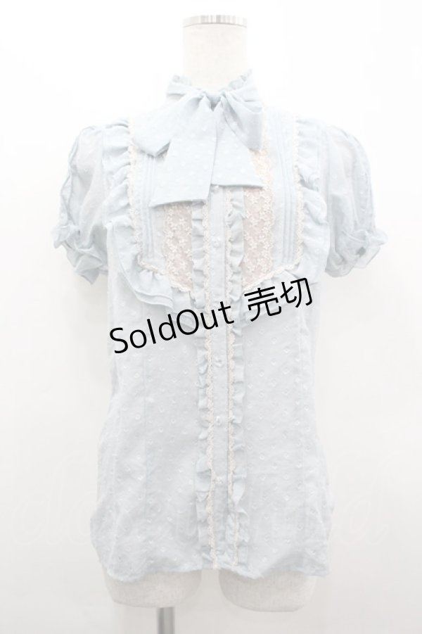 画像1: axes femme / レース使いドビードットブラウス M サックス I-26-04-01-023-AX-BL-TE-ZI (1)