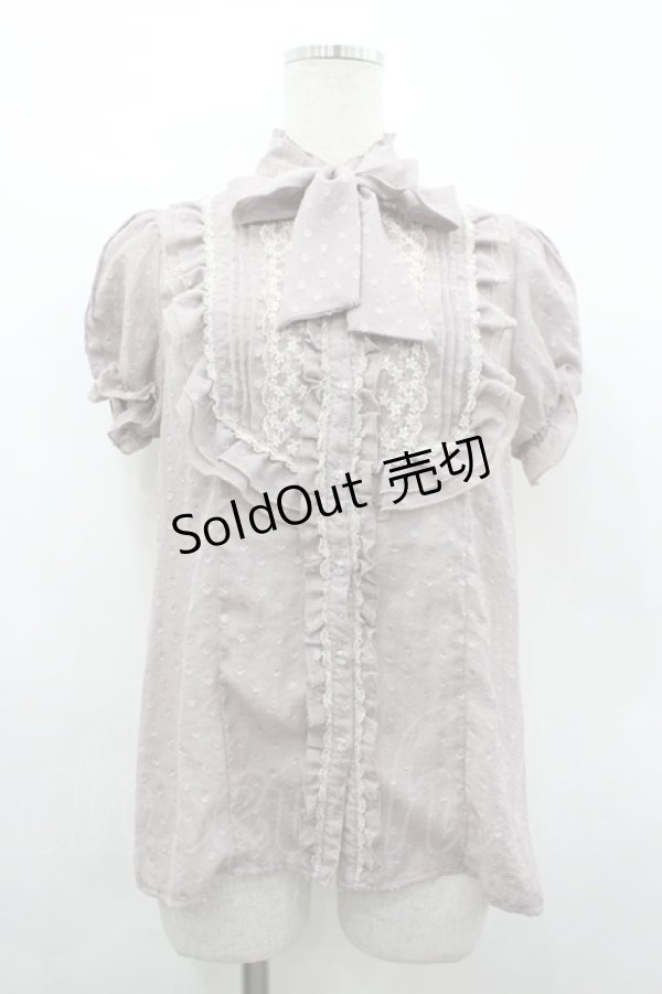 画像1: axes femme / レース使いドビードットブラウス M ラベンダー I-26-04-01-024-AX-BL-TE-ZI (1)