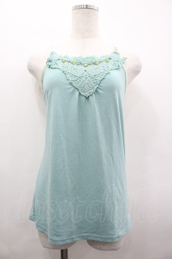 画像1: axes femme / ビジュー使いキャミソール M ミント I-26-04-01-025-AX-TO-TE-ZI (1)