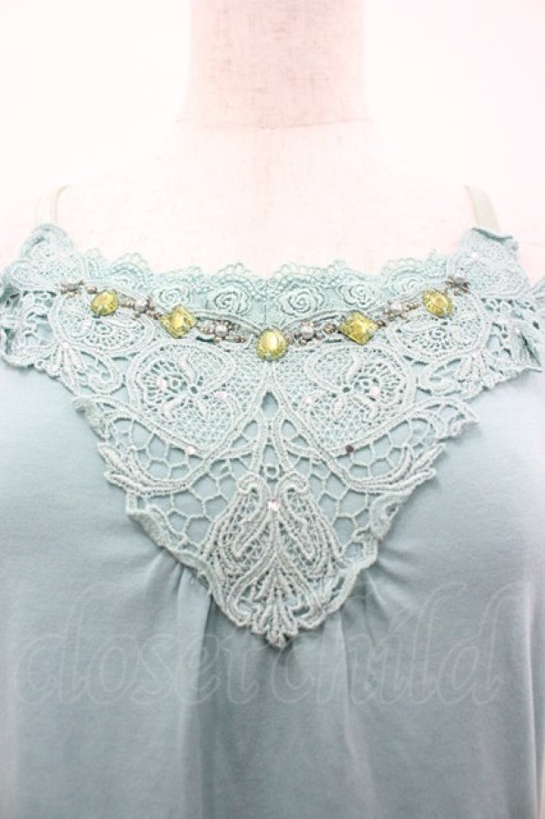 画像3: axes femme / ビジュー使いキャミソール M ミント I-26-04-01-025-AX-TO-TE-ZI (3)