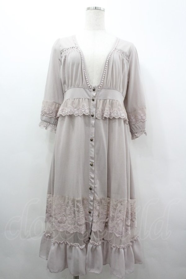 画像1: axes femme / 透けレースロングカーディガン M アワピンク I-26-04-01-026-AX-TO-TE-ZI (1)