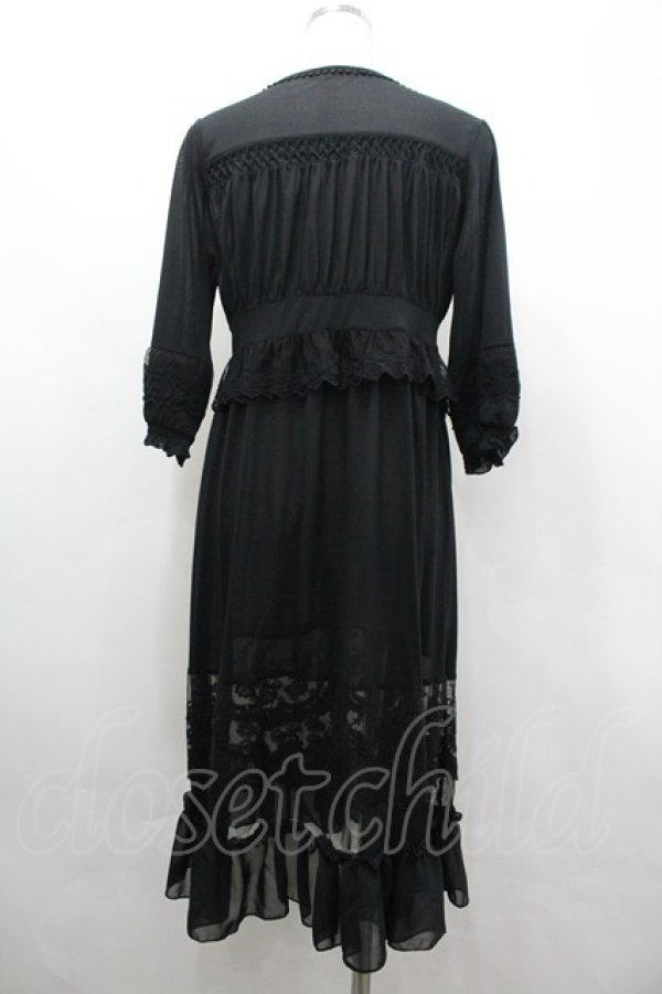 画像2: axes femme / 透けレースロングカーディガン M 黒 I-26-04-01-027-AX-TO-TE-ZI (2)