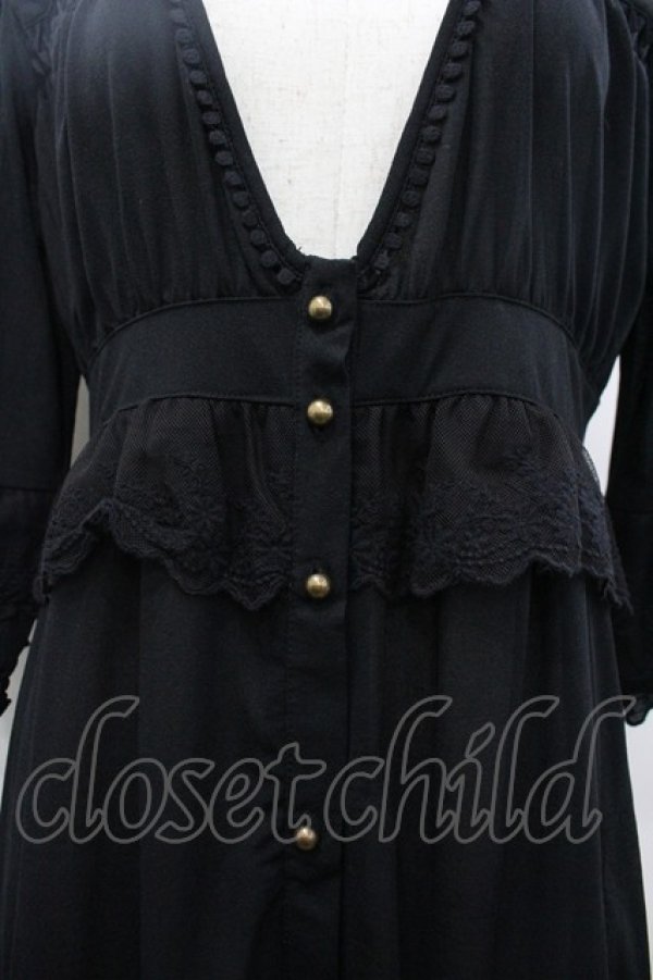 画像3: axes femme / 透けレースロングカーディガン M 黒 I-26-04-01-027-AX-TO-TE-ZI (3)